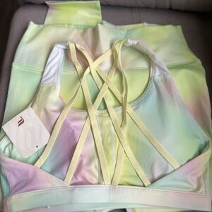 Fabletics Pastel Multi-Color Strappy Sports Bra